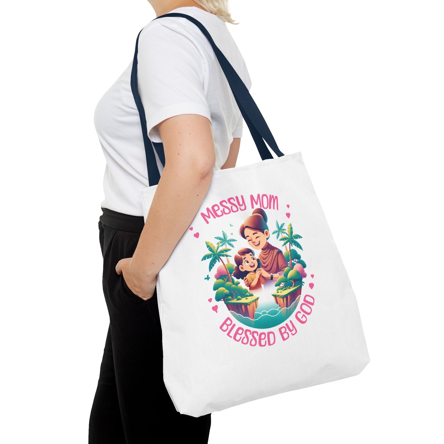 Messy Mom Blessed by God Tote Bag - Perfect Gift for Mother's Day and Everyday Use