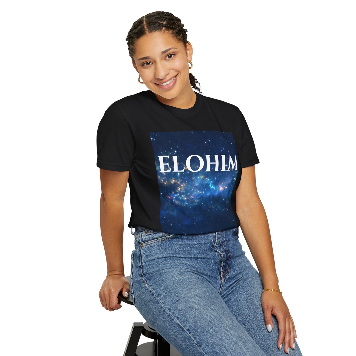 Cosmic Elohim T-Shirt, Unisex Space Tee, Spiritual Apparel, Gift for Star Lovers, Faith-Based Fashion, Everyday Casual Wear