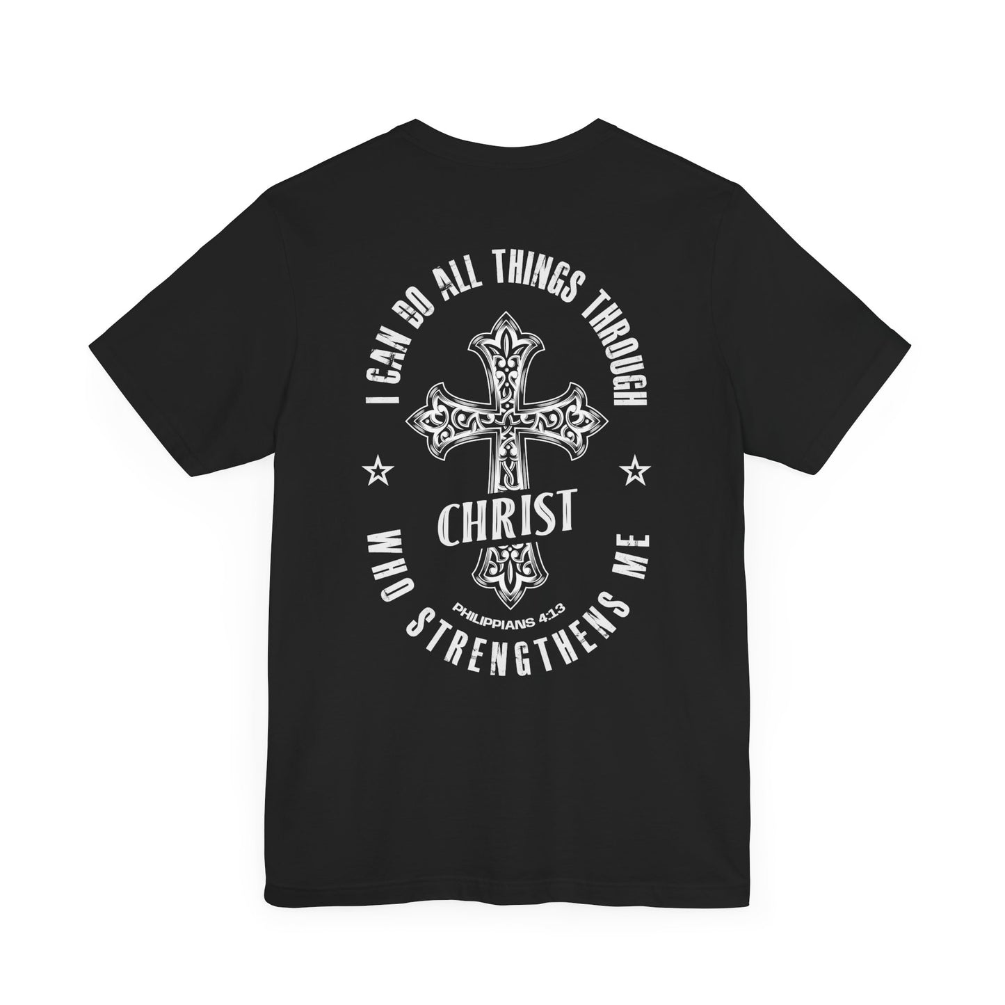 Inspirational Christian Cross Tee - "I Can Do All Things Through Christ Who Strengthens Me"