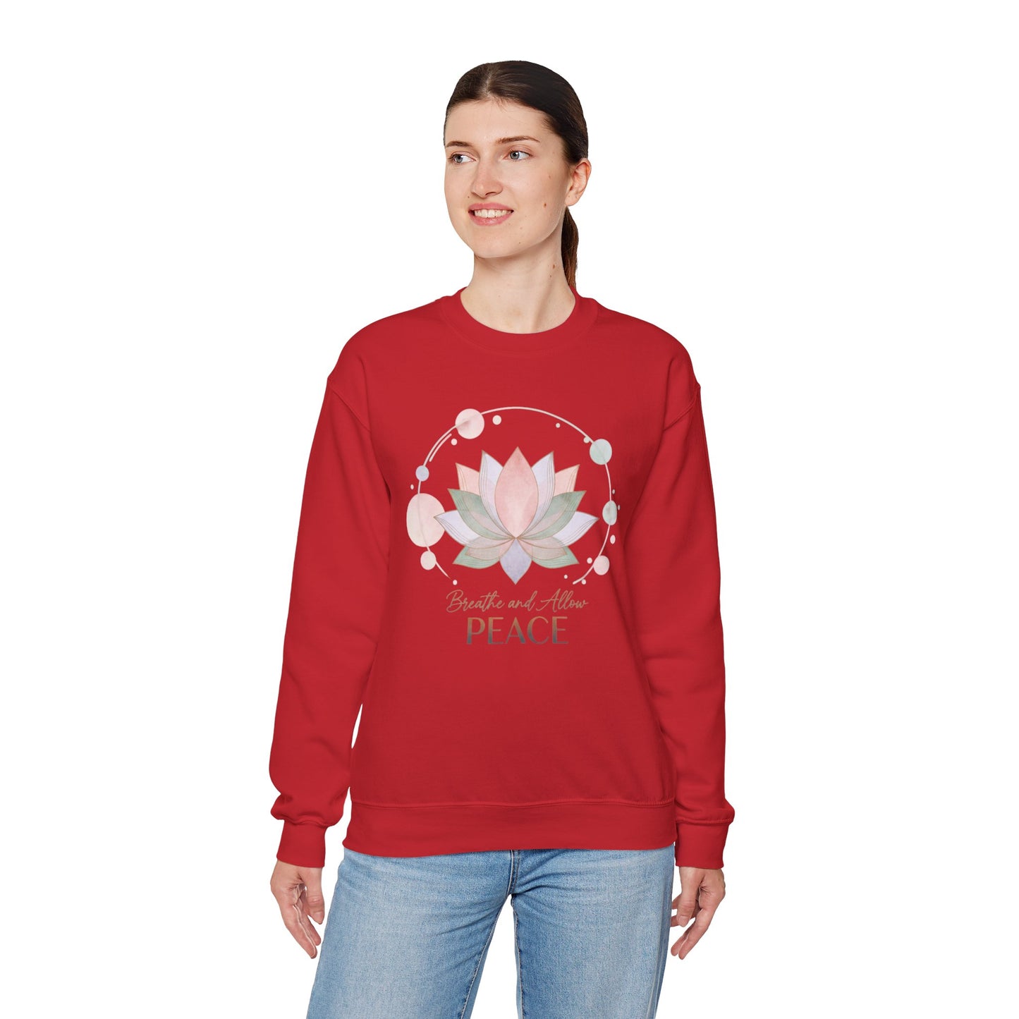 Gentle Boundaries Peace Lotus Sweatshirt — Self-Care Mental Wellness Crewneck