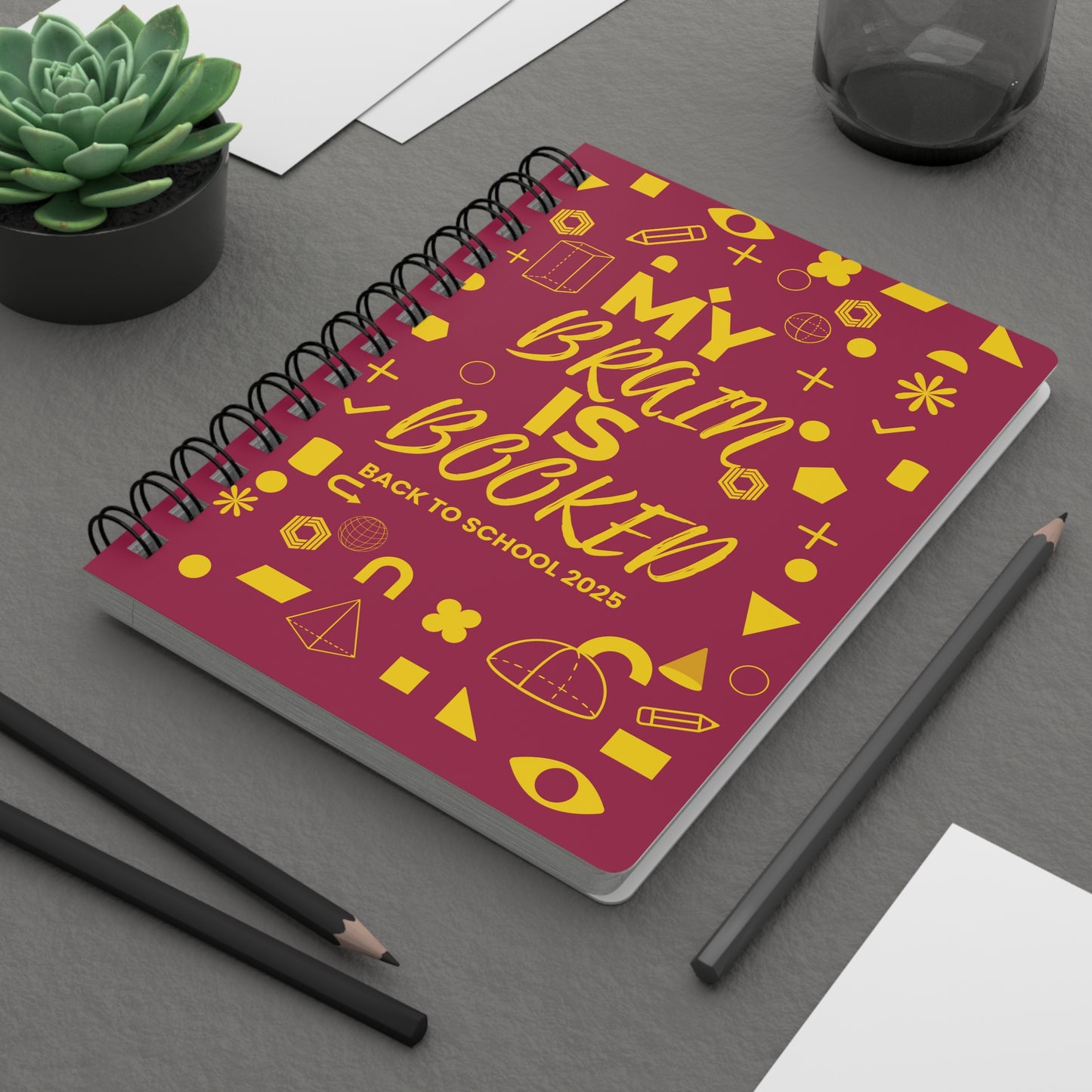 Academic Planner Spiral Journal - 'My Brain is Booked' Design