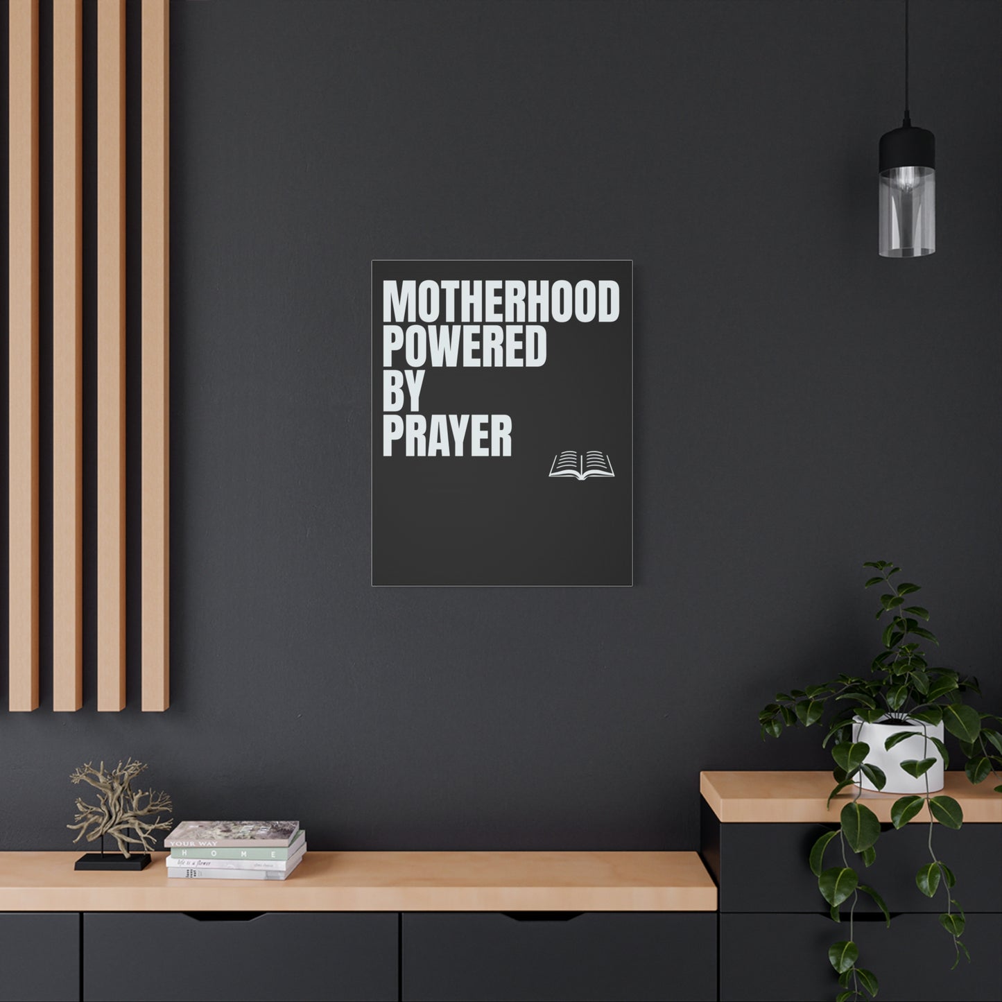 Inspirational Canvas Wall Art - Motherhood Powered by Prayer