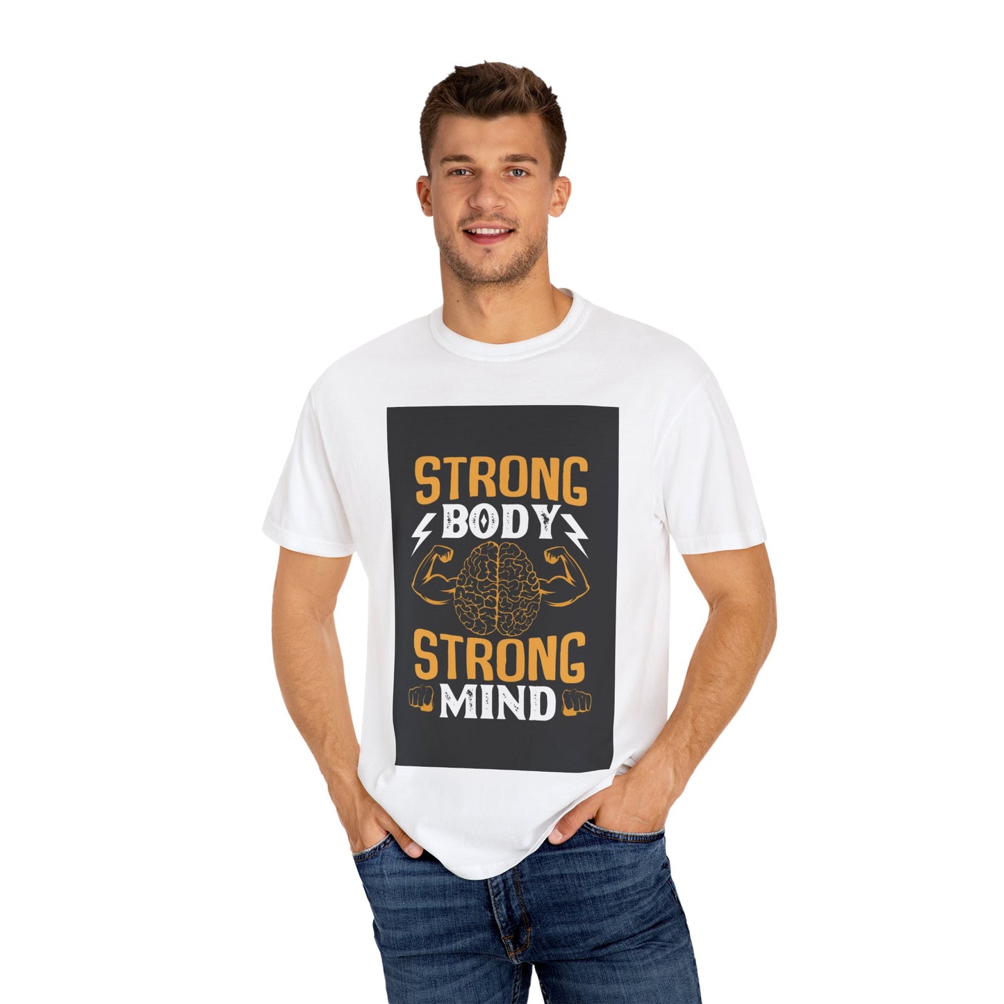 Motivational Fitness T-Shirt - Strong Body Strong Mind