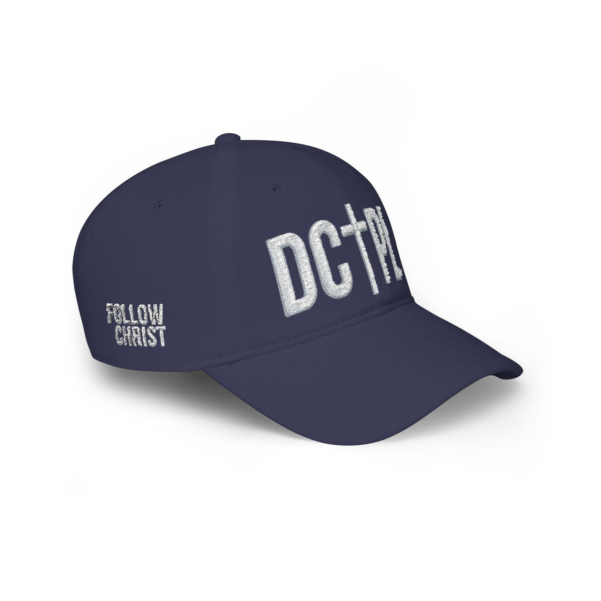 DC+PL Cross Logo Baseball Cap — "Follow Christ" Low Profile Christian Hat
