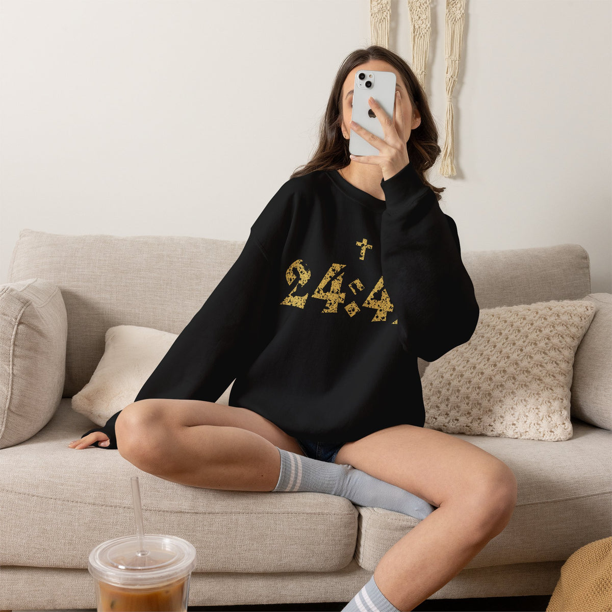 Matthew 24:42 Crewneck Sweatshirt | Bible Verse Cross