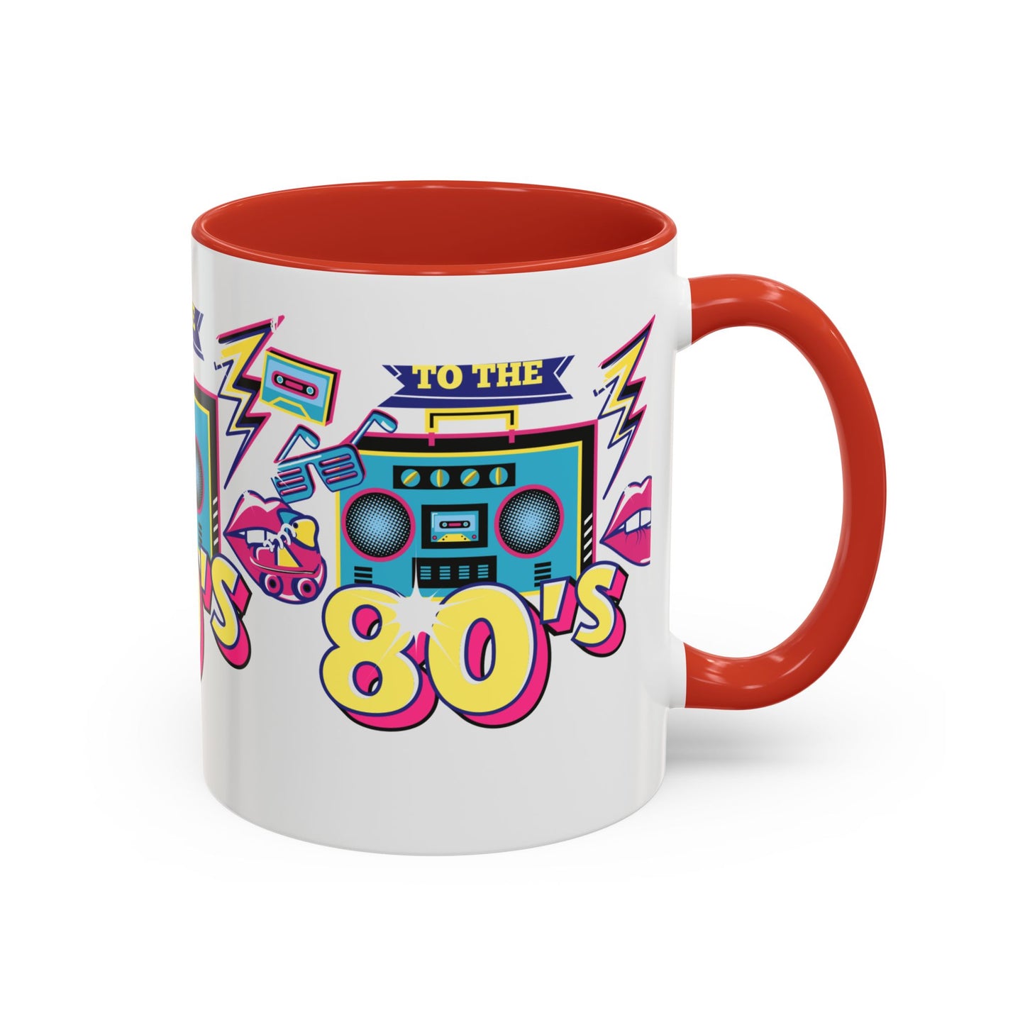 Retro 80's Coffee Mug, Vintage Mug for 80's Lovers, Nostalgic Gift, Boombox Design, Fun Drinkware for Parties