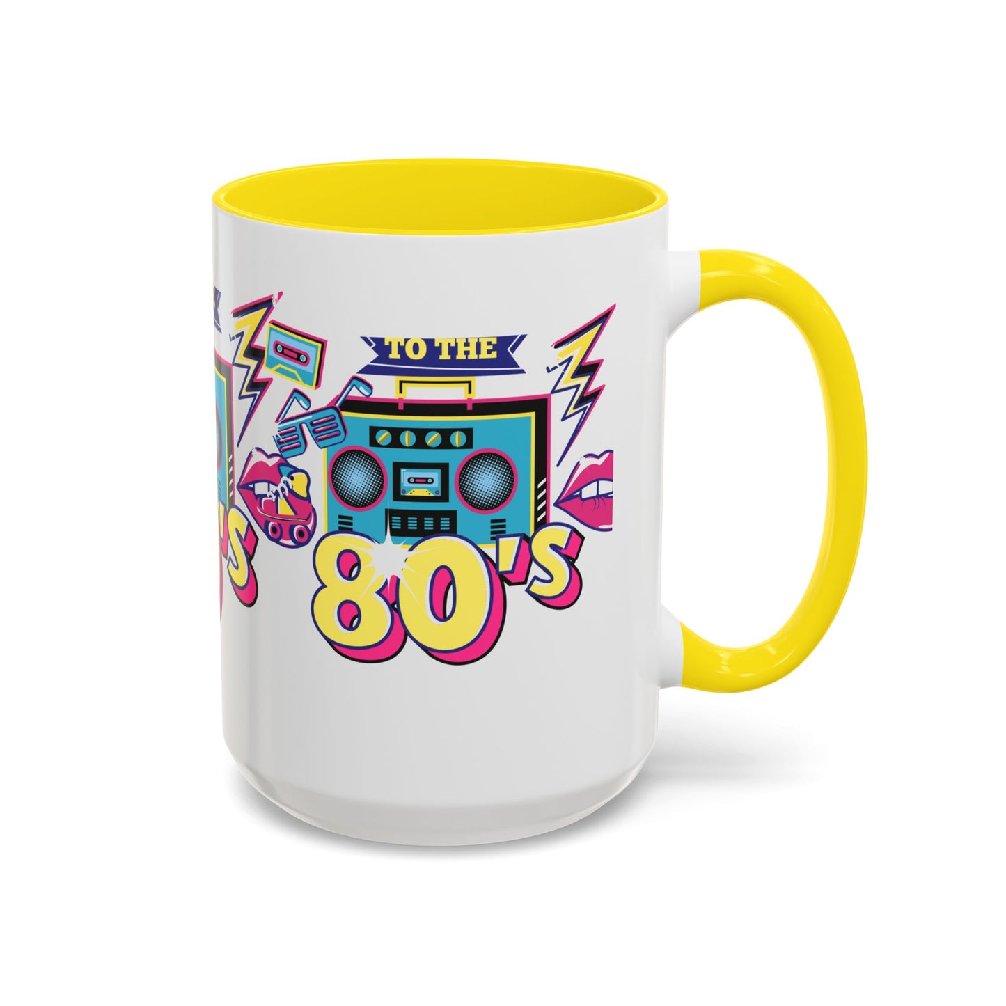 Retro 80's Coffee Mug, Vintage Mug for 80's Lovers, Nostalgic Gift, Boombox Design, Fun Drinkware for Parties