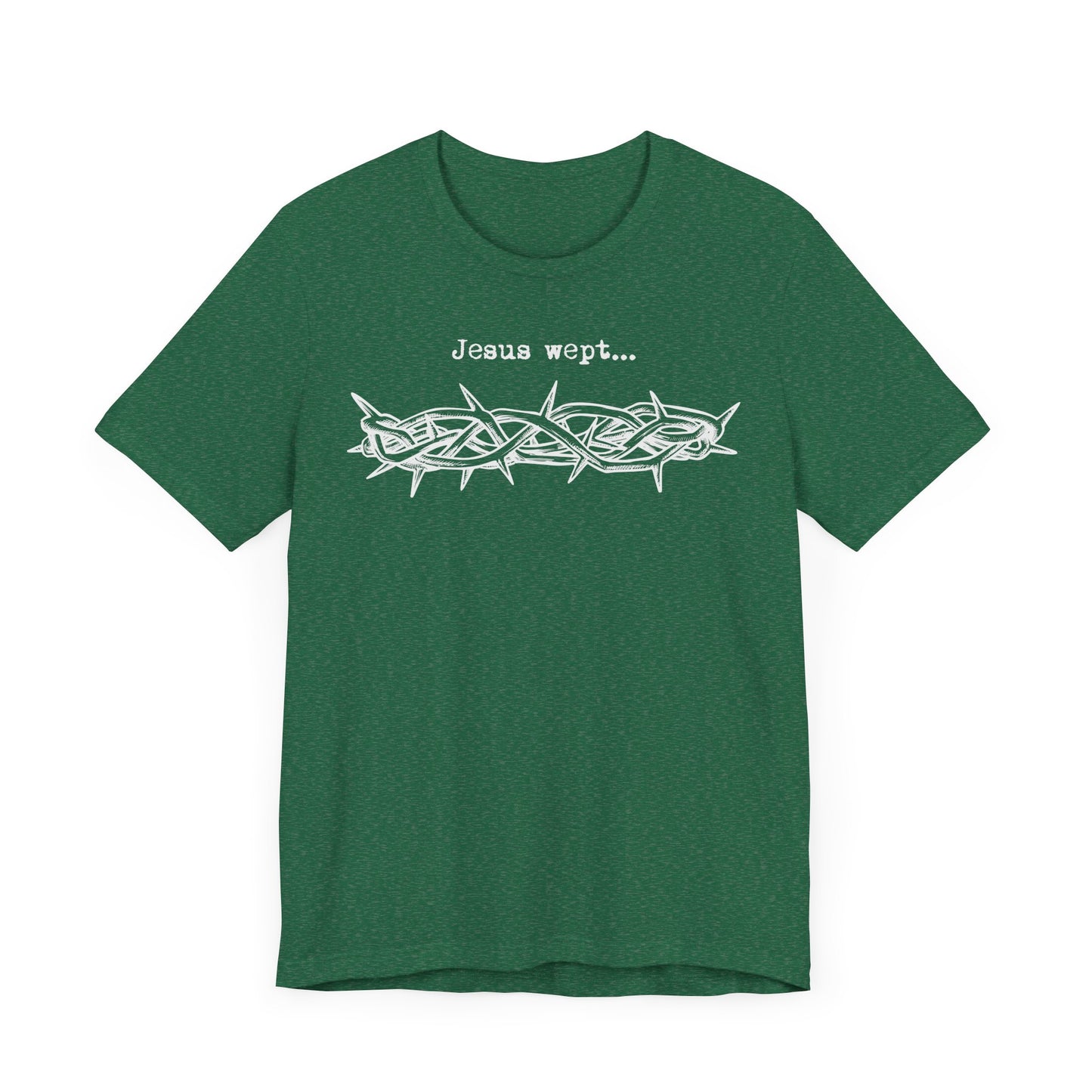 Inspirational Unisex Jersey Short Sleeve Tee - 'Jesus Wept' Design