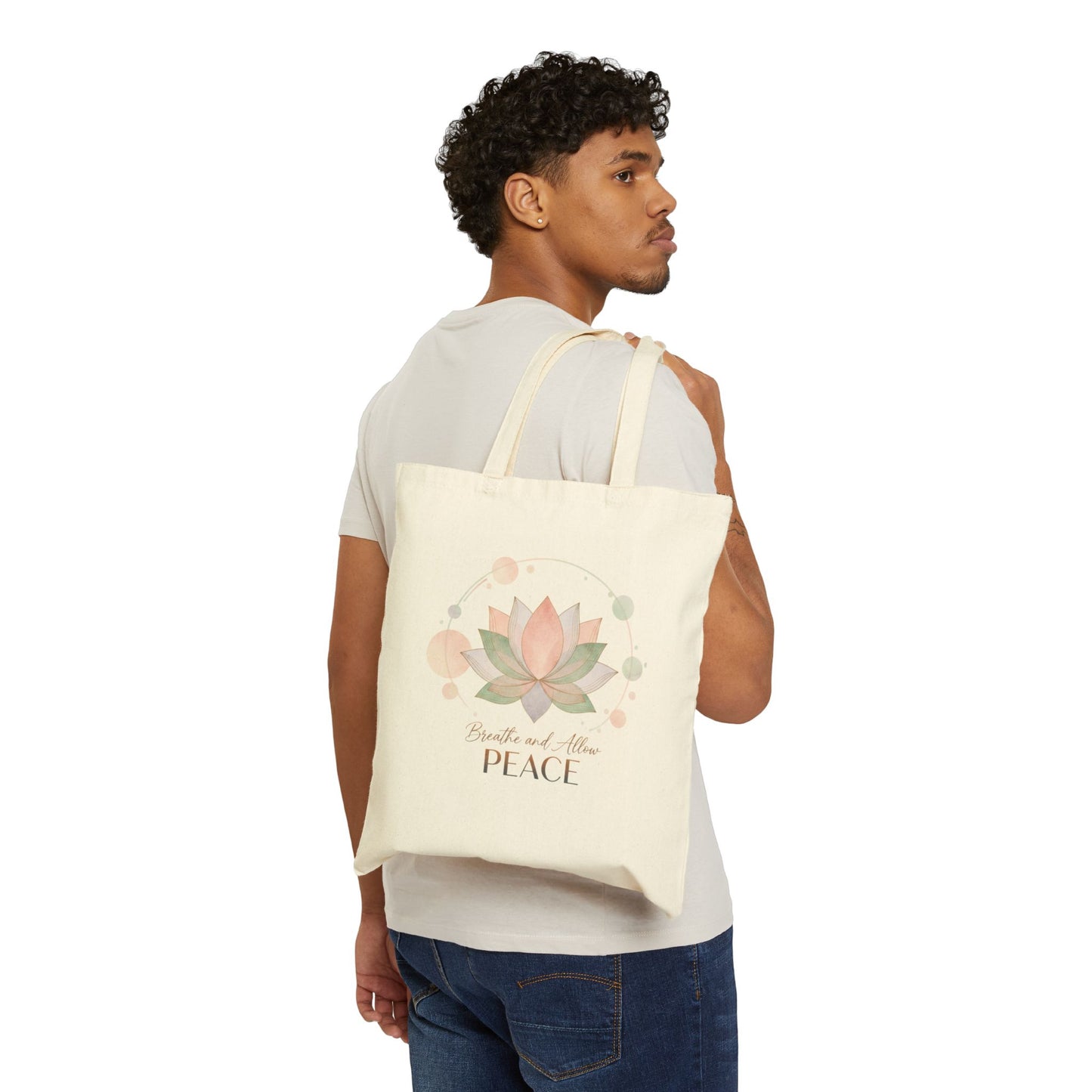Gentle Peace Lotus mental wellness boundary quote Tote Bag
