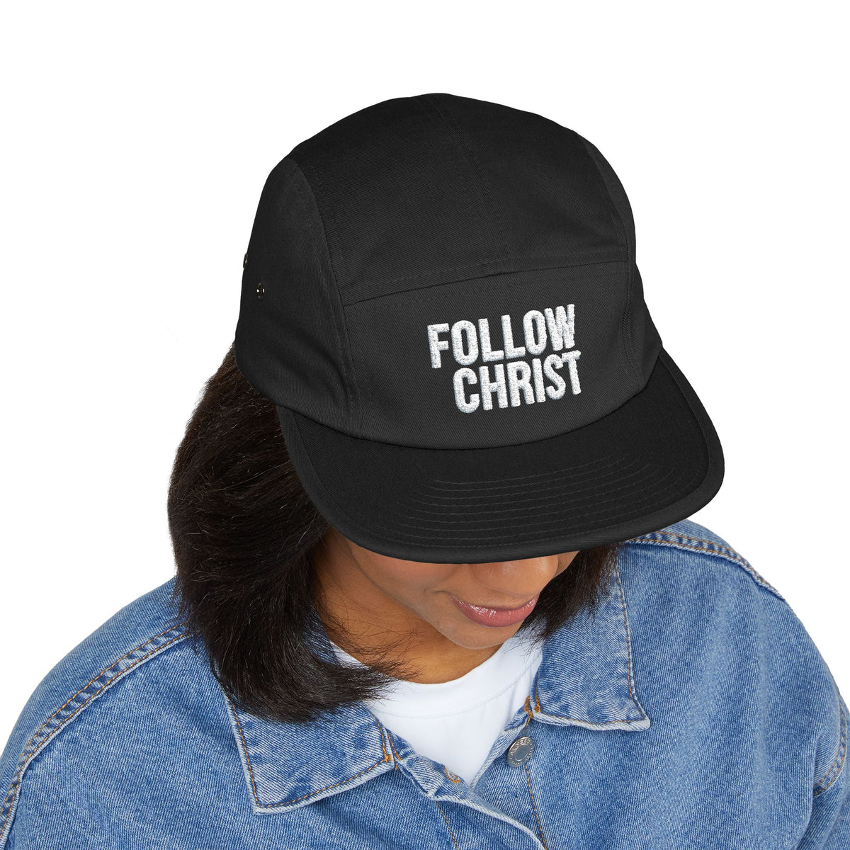 Follow Christ Embroidered 5-Panel Cap | Christian Faith Hat