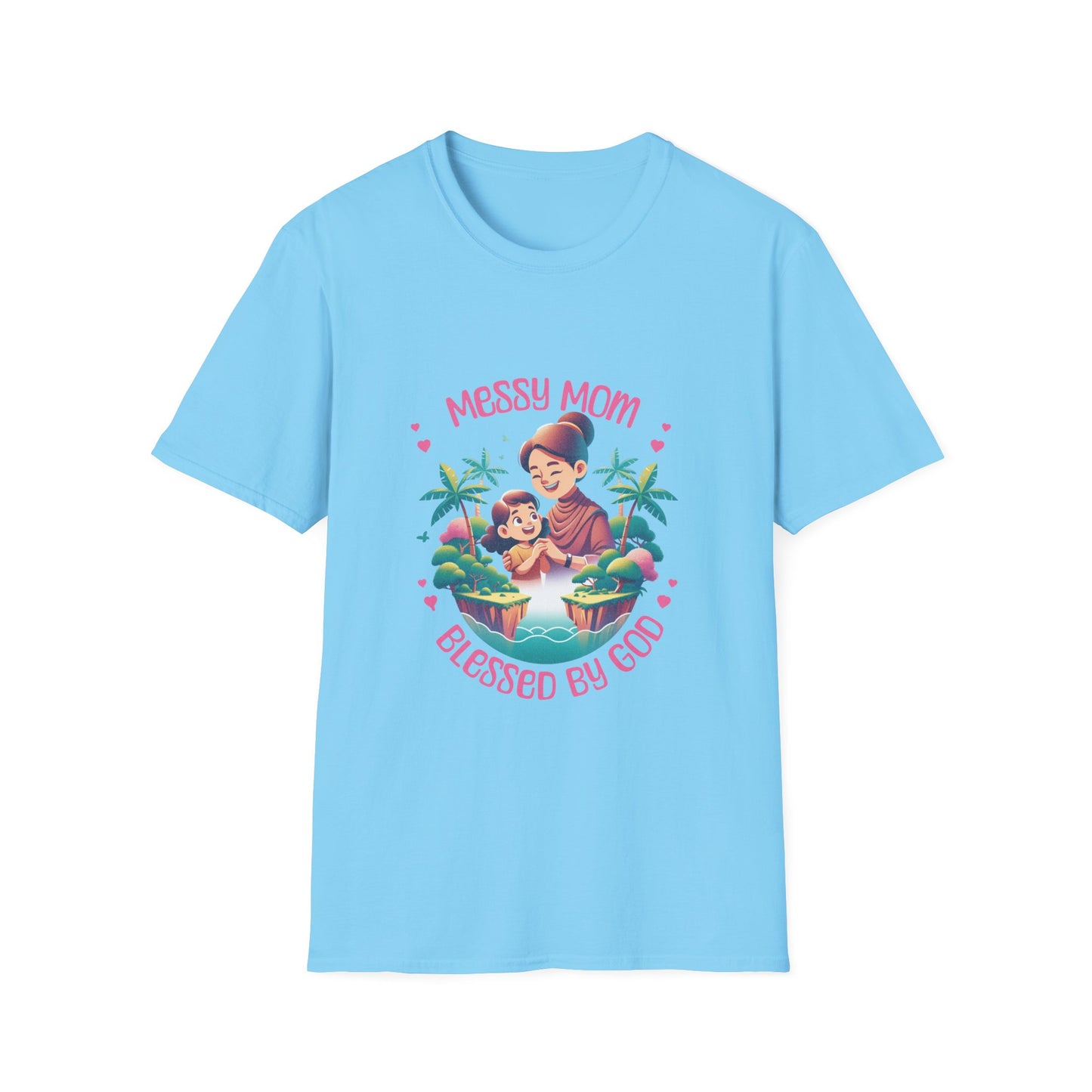 Messy Mom Blessed by God Unisex Softstyle T-Shirt