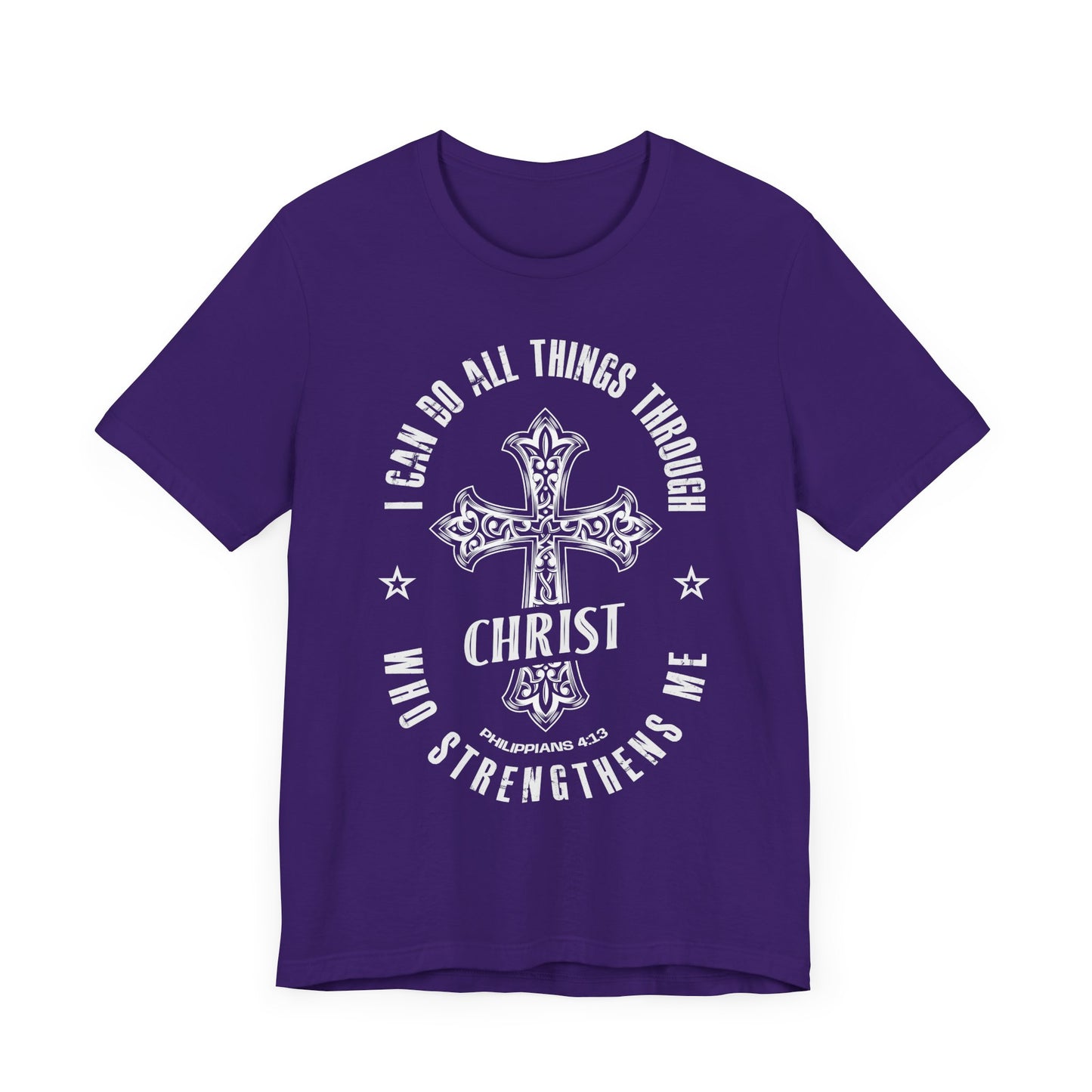 Inspirational Christian Tee - "I Can Do All Things Through Christ" Short Sleeve Shirt