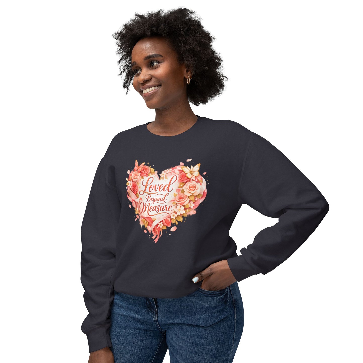 Loved Beyond Measure sweatshirt | floral heart design