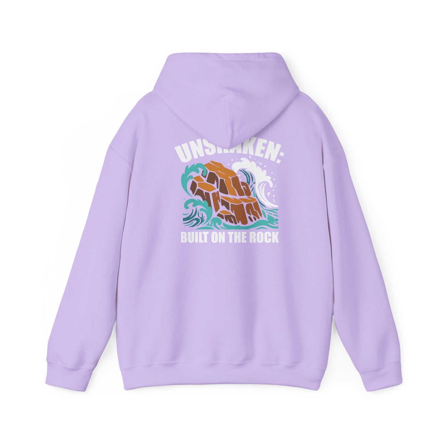 Motivational Unisex Hoodie - "Unshaken: Built on the Rock" - Comfortable Apparel for Everyday, Gift for Friends, Inspirational
