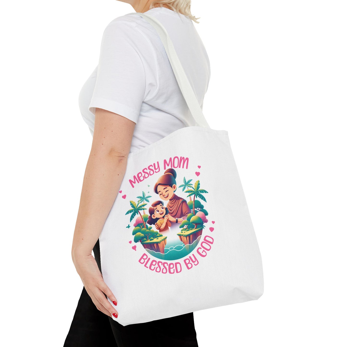 Messy Mom Blessed by God Tote Bag - Perfect Gift for Mother's Day and Everyday Use