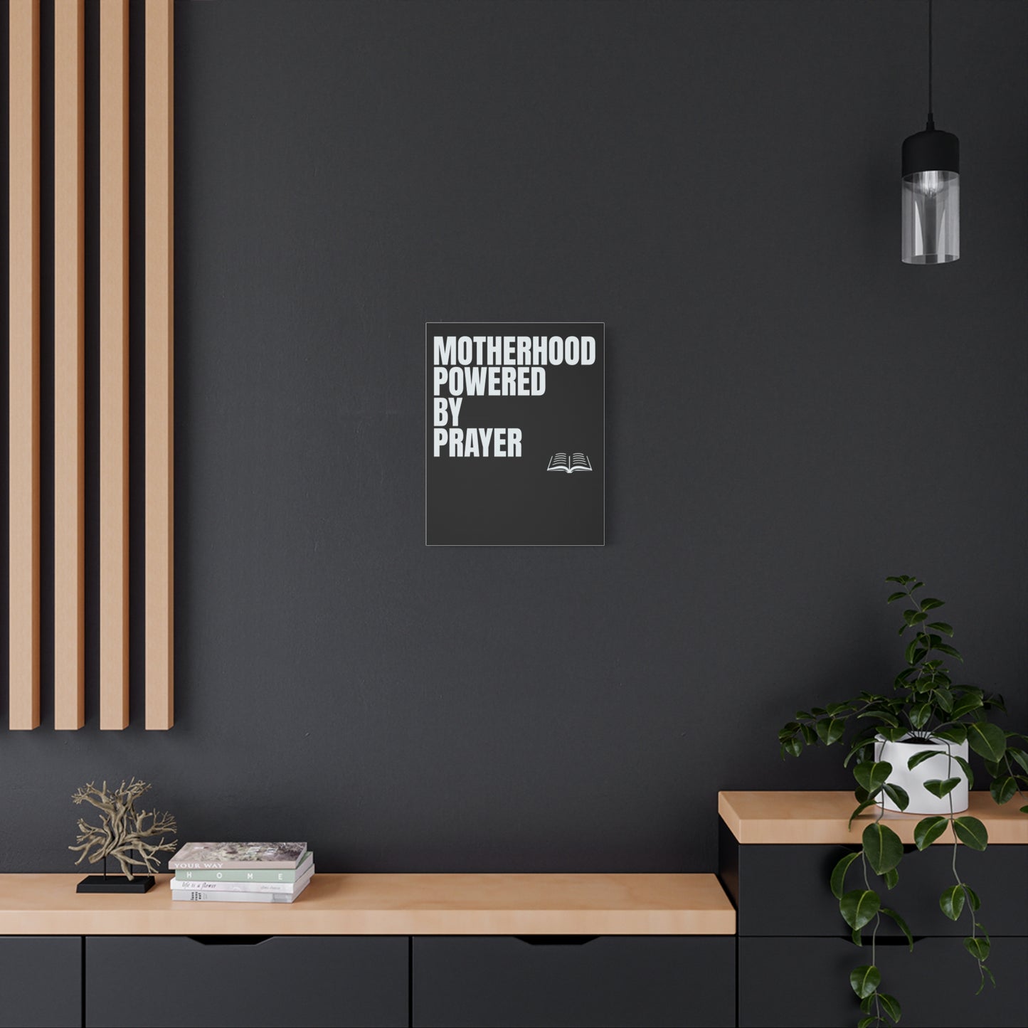 Inspirational Canvas Wall Art - Motherhood Powered by Prayer