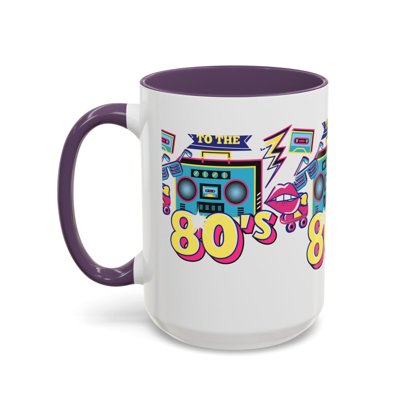 Retro 80's Coffee Mug, Vintage Mug for 80's Lovers, Nostalgic Gift, Boombox Design, Fun Drinkware for Parties