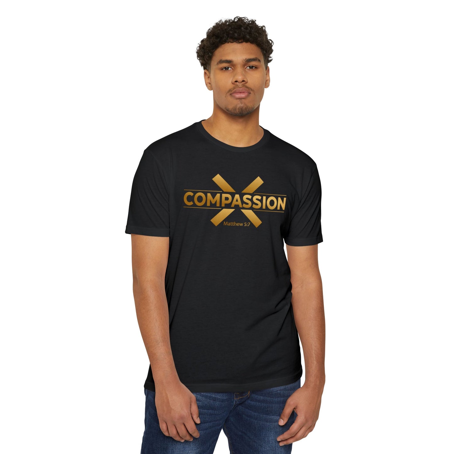 Compassion Cross Logo T-Shirt | Matthew 9:13 Scripture Tee