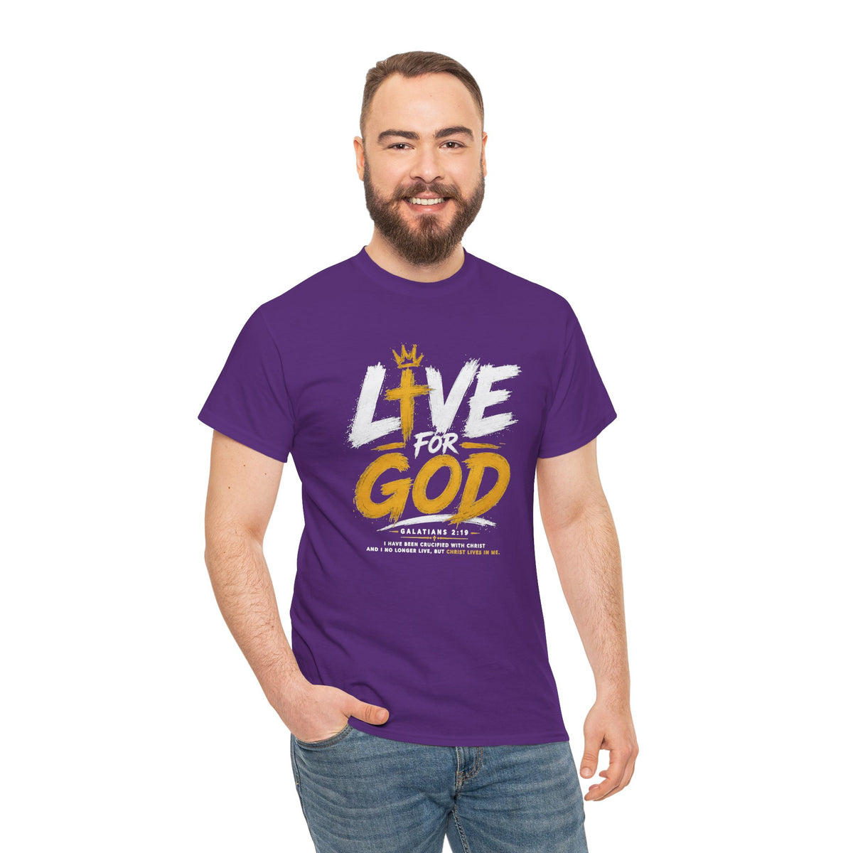Live for God T-Shirt | Faith Graphic Tee, Christian Scripture Design