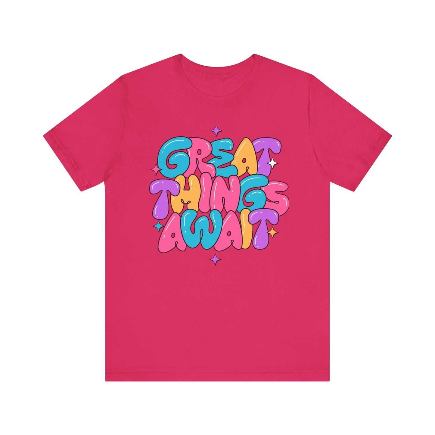 Inspirational Graphic Tee - 'Great Things Await' Unisex Jersey Short Sleeve