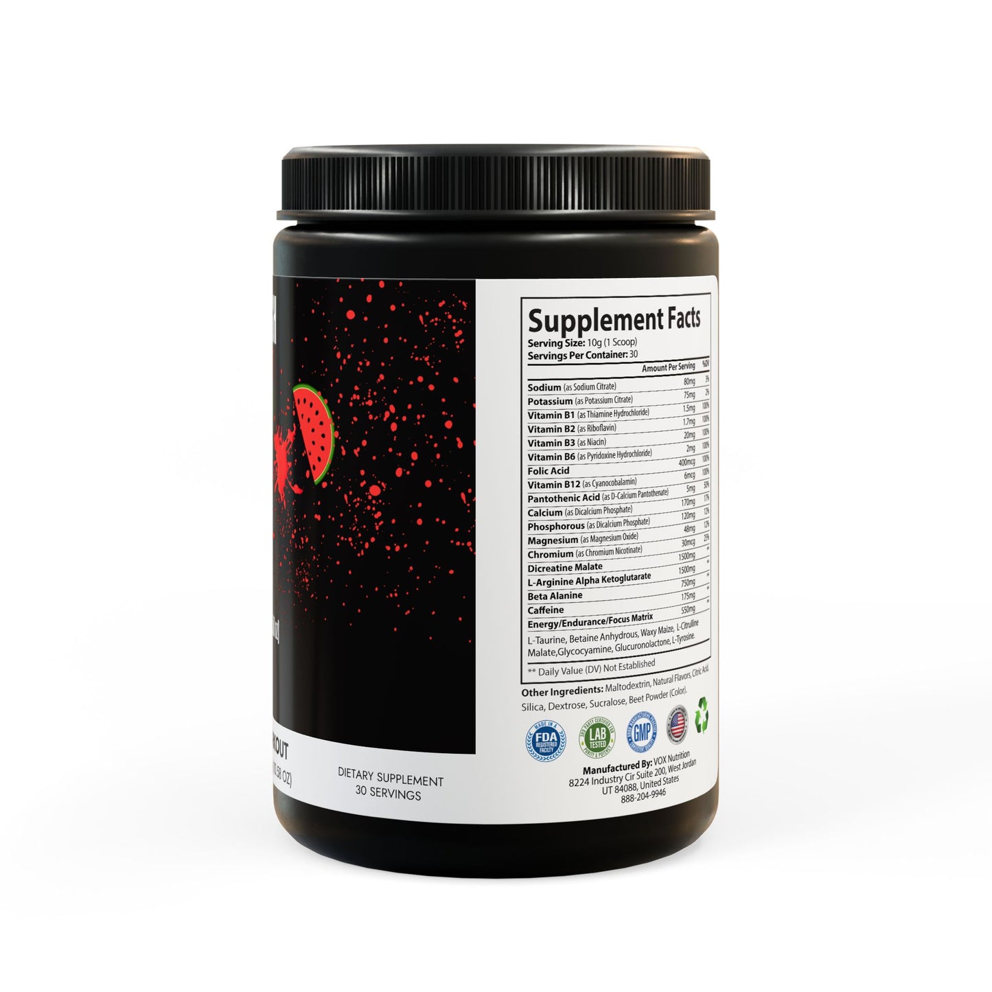 Pre-Workout Supplement, Watermelon (300g, 10.58oz)