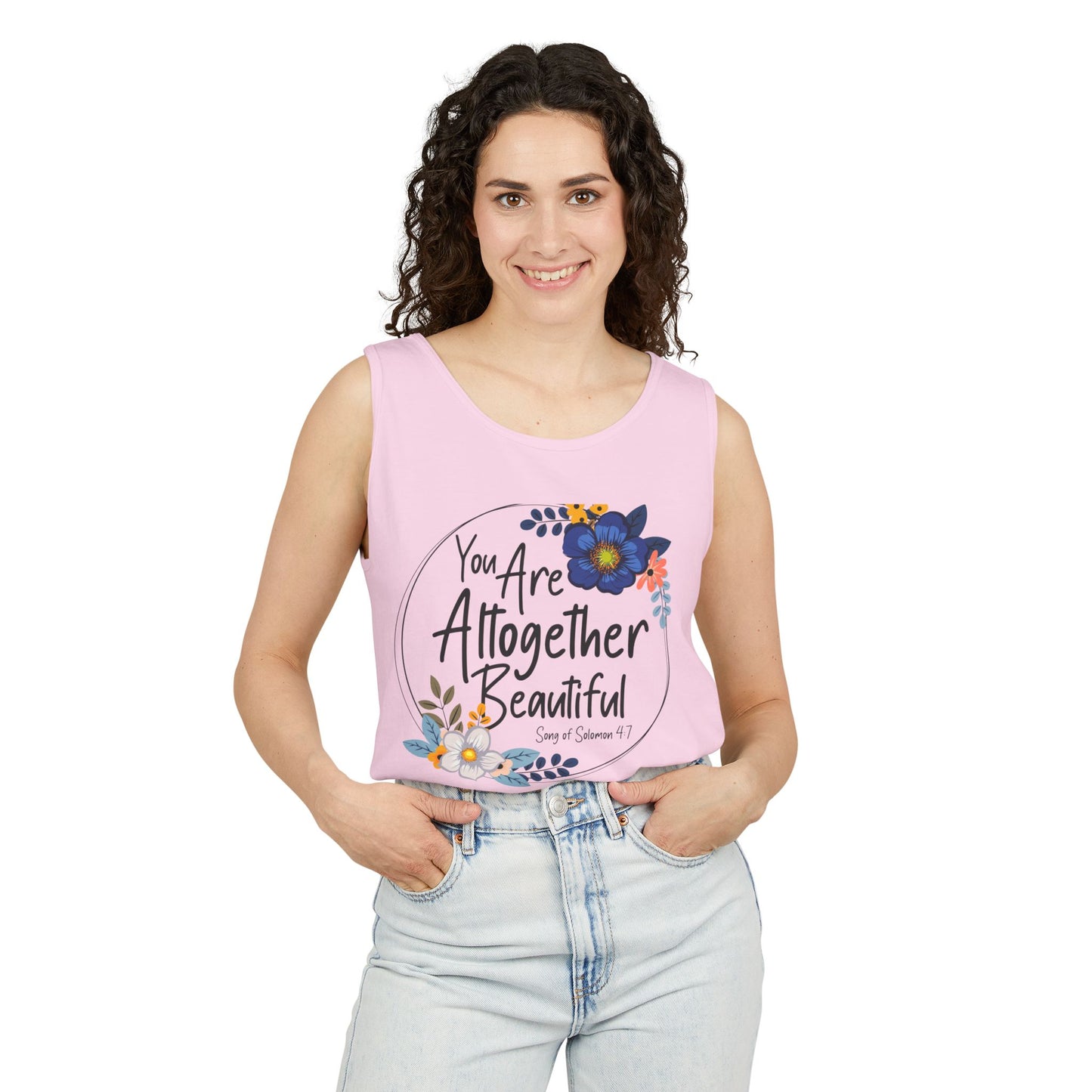 Inspirational Floral Tank Top - You Are Altogether Beautiful