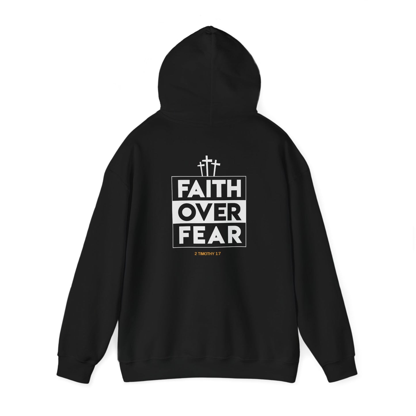 Faith Over Fear Hooded Sweatshirt-Black
