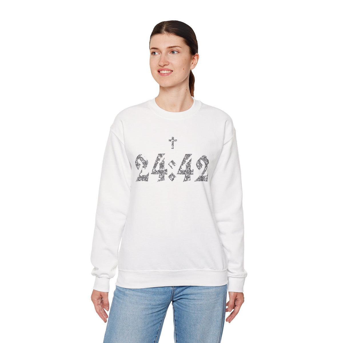 Matthew 24:42 Crewneck Sweatshirt | Bible Verse, Cross Design