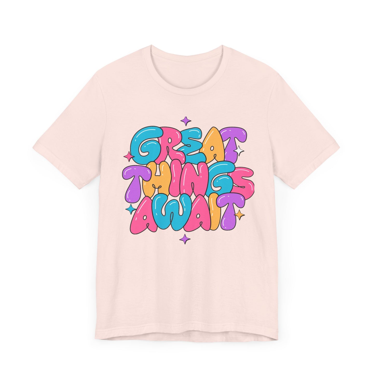 Inspirational Graphic Tee - 'Great Things Await' Unisex Jersey Short Sleeve