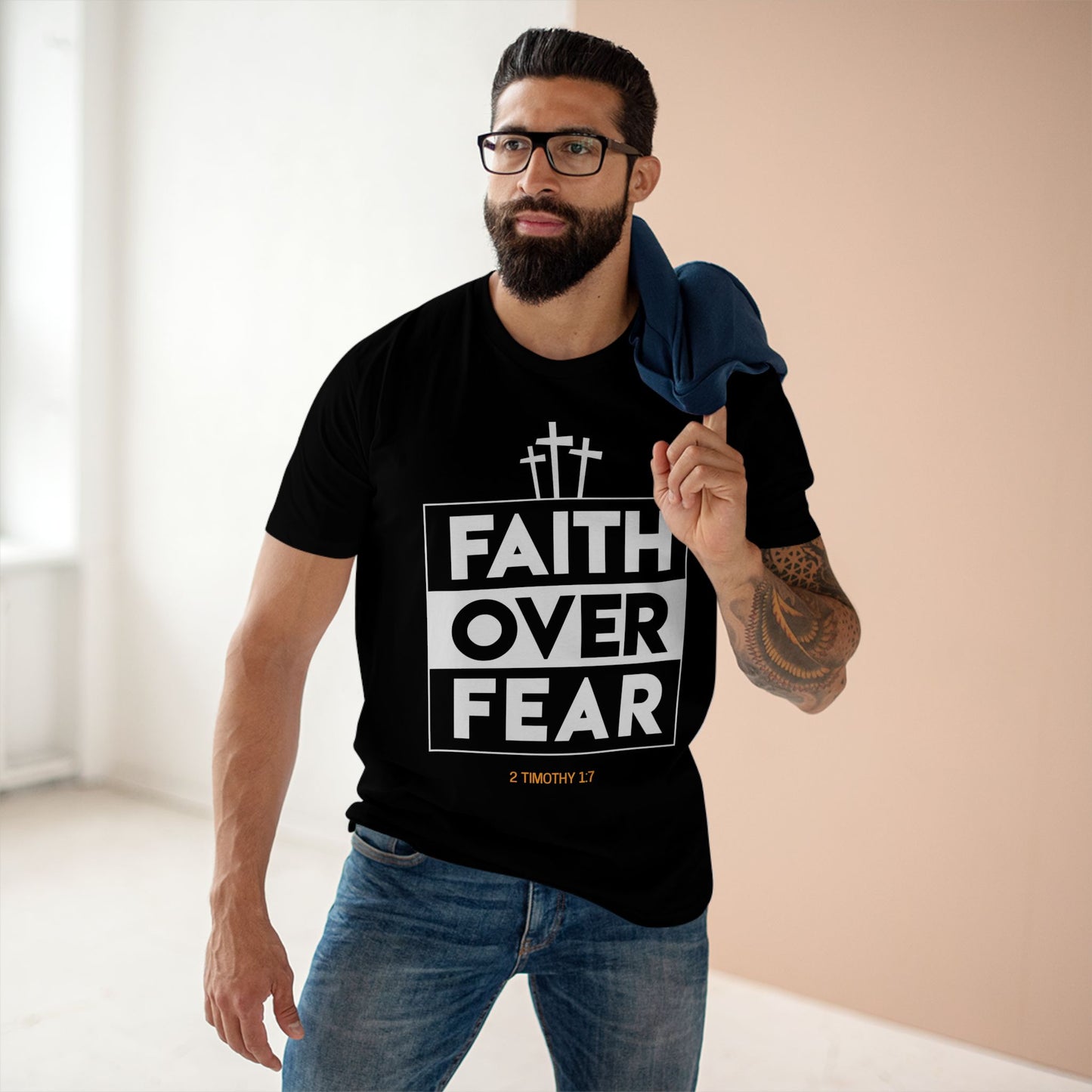 Faith Over Fear Black Tee