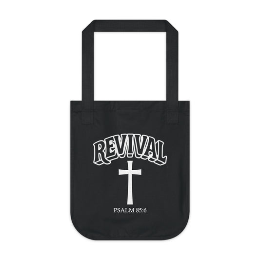 Revival Cross Tote Bag, Eco-Friendly Organic Canvas, Shopping Bag, Religious