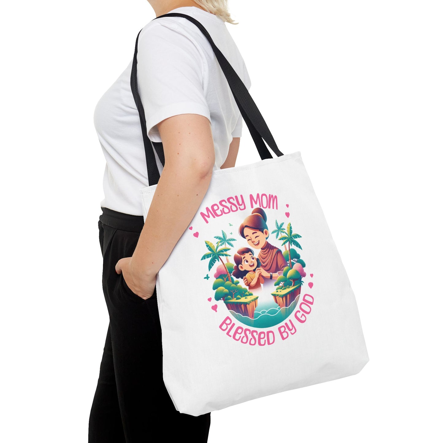 Messy Mom Blessed by God Tote Bag - Perfect Gift for Mother's Day and Everyday Use