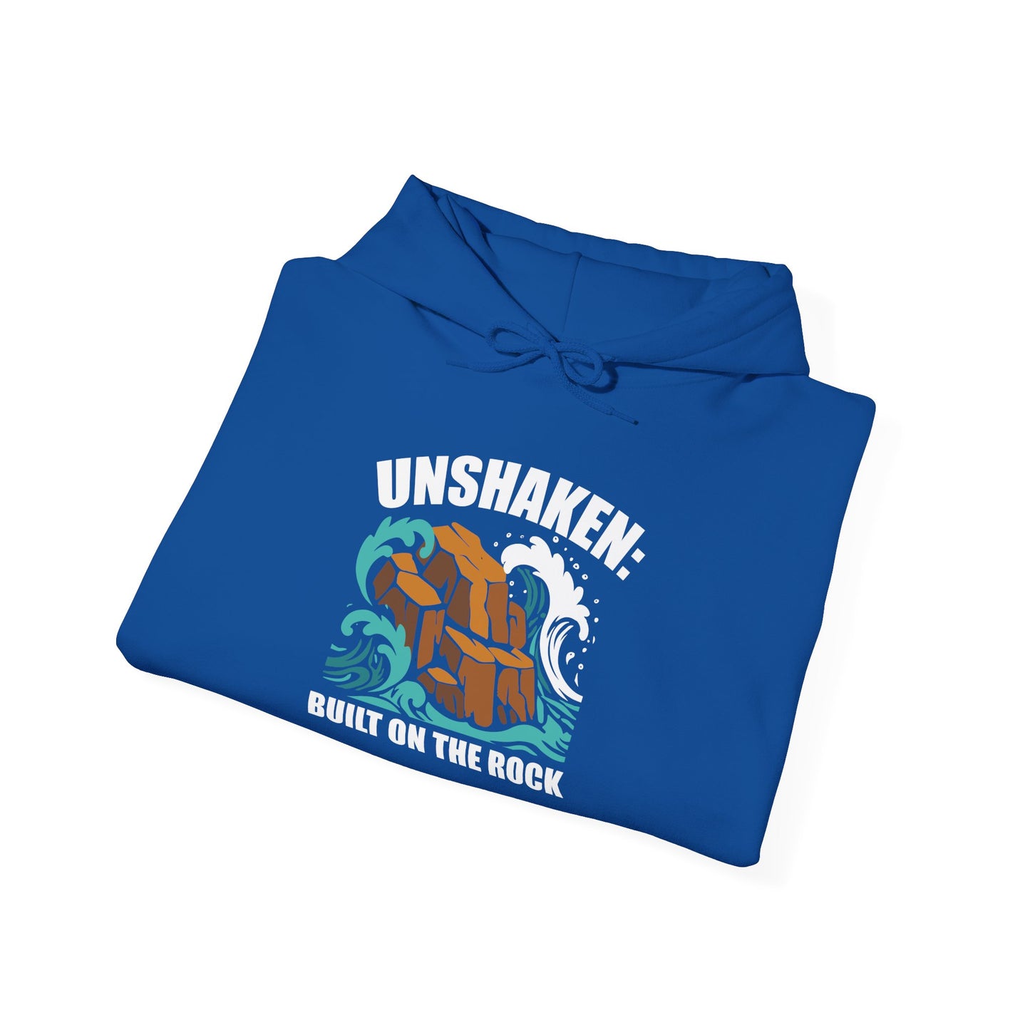 Motivational Unisex Hoodie - "Unshaken: Built on the Rock" - Comfortable Apparel for Everyday, Gift for Friends, Inspirational