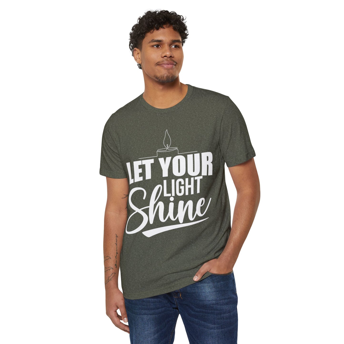Inspirational T-Shirt | Let Your Light Shine Graphic, Sustainable Fashion