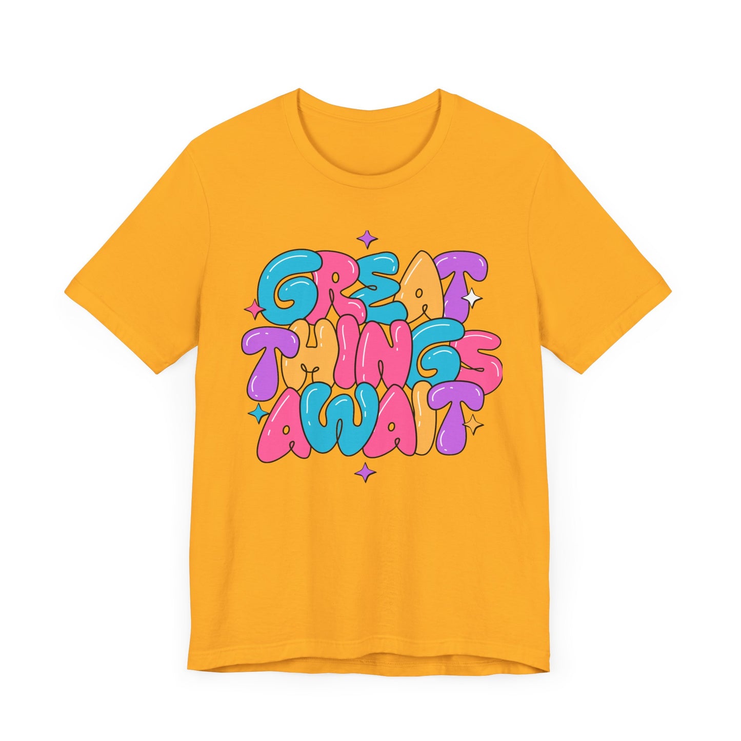 Inspirational Graphic Tee - 'Great Things Await' Unisex Jersey Short Sleeve