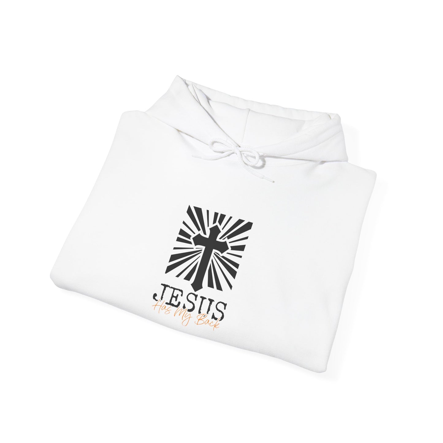 Christian Hooded Sweatshirt - Jesus Has My Back Design