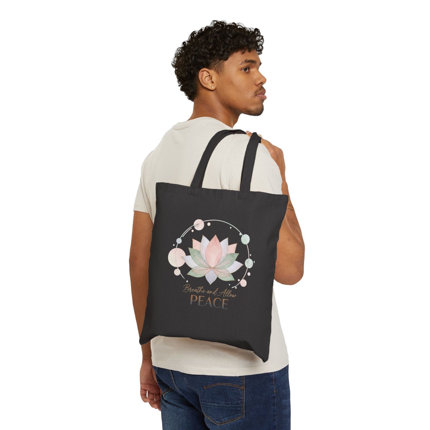 Gentle Peace Lotus mental wellness boundary quote Tote Bag