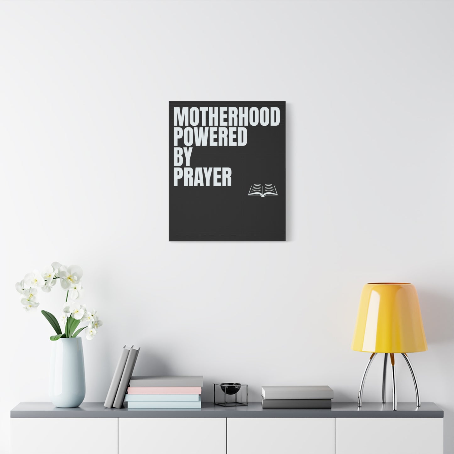 Inspirational Canvas Wall Art - Motherhood Powered by Prayer