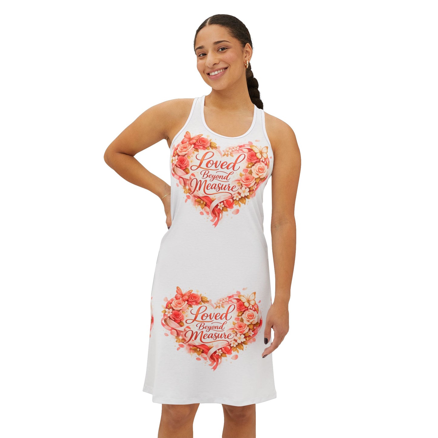 Loved Beyond Measure heart floral print Racerback Dress | Floral Heart Dress