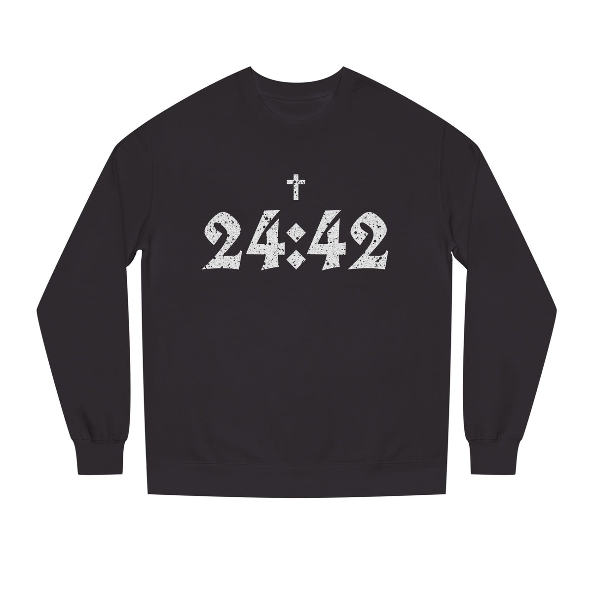 24:42 Cross Sweatshirt | Christian Faith Numeral Tee