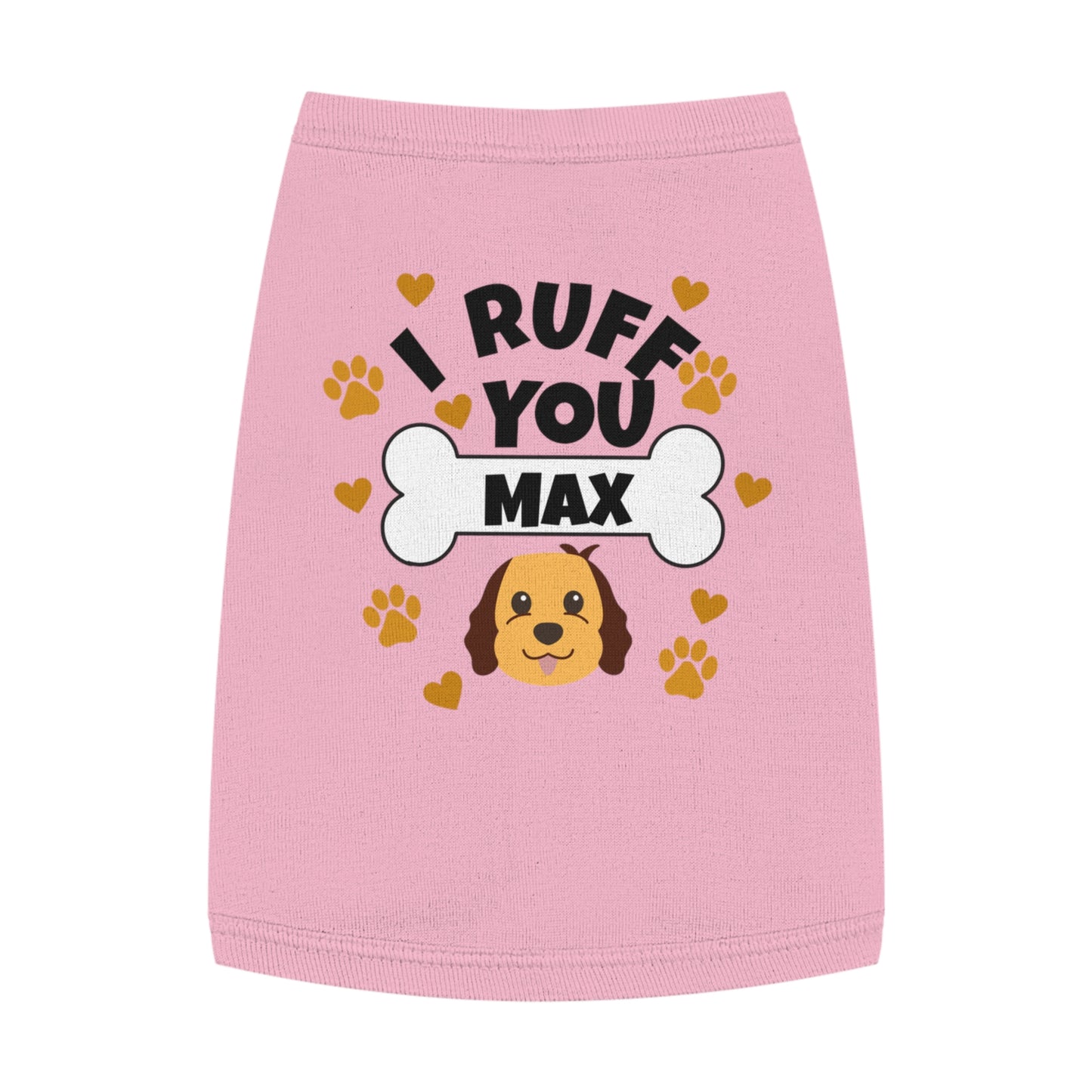 Cute Pet Tank Top for Dogs, I Ruff You Max, Dog Apparel, Pet Outfit, Gifts for Dog Lovers, Valentine’s Day, Pet Birthday