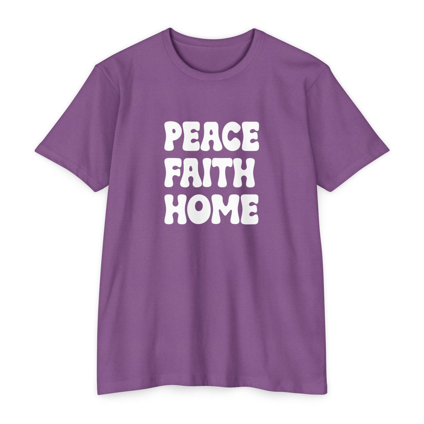 Peace Faith Home T-shirt | Inspirational Typography Tee
