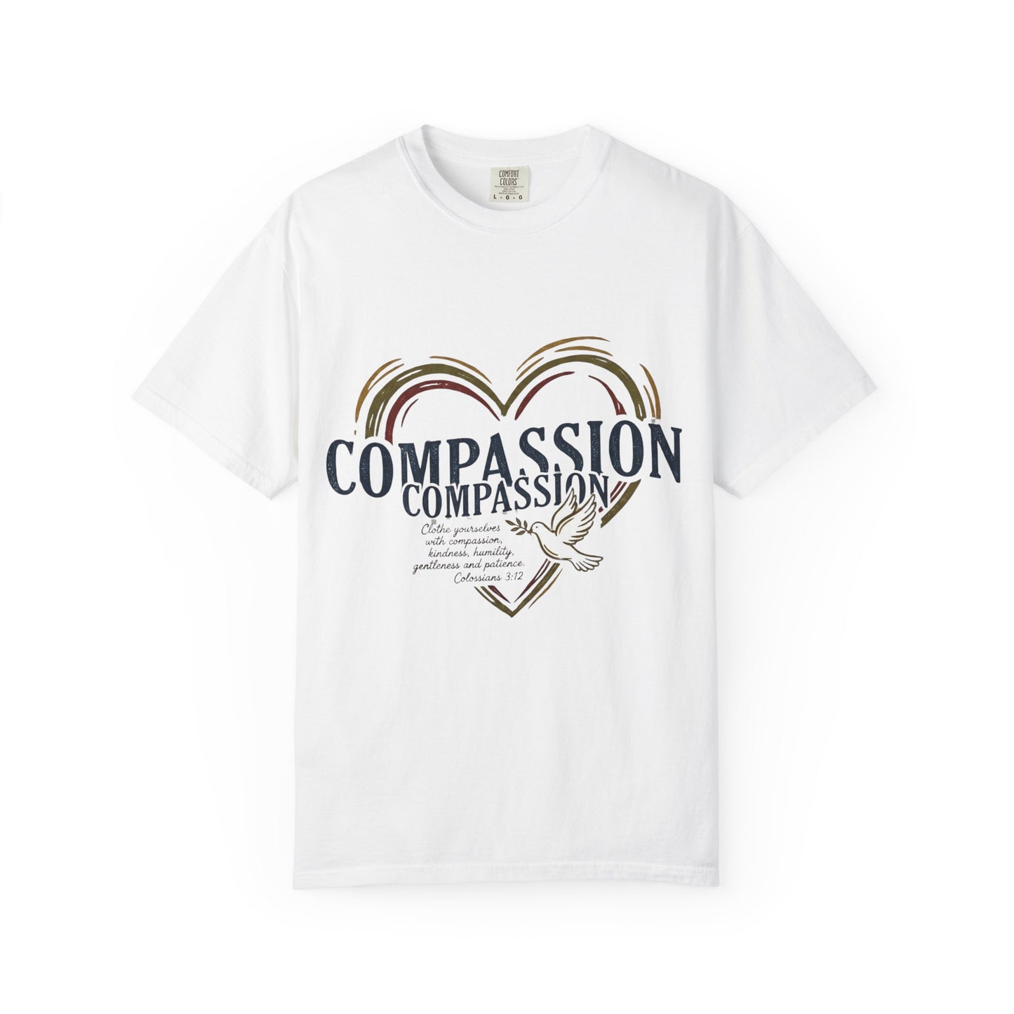 Compassion Heart Dove T-shirt – Compassion Typography Unisex Tee