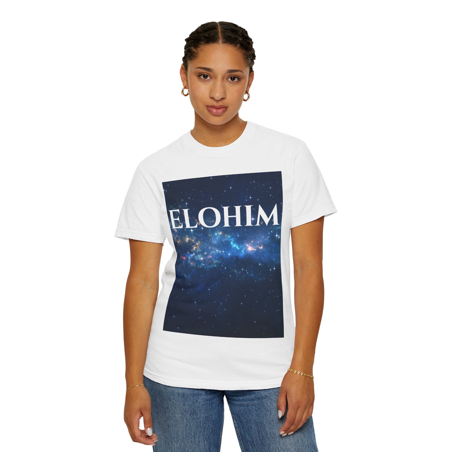 Cosmic Elohim T-Shirt, Unisex Space Tee, Spiritual Apparel, Gift for Star Lovers, Faith-Based Fashion, Everyday Casual Wear