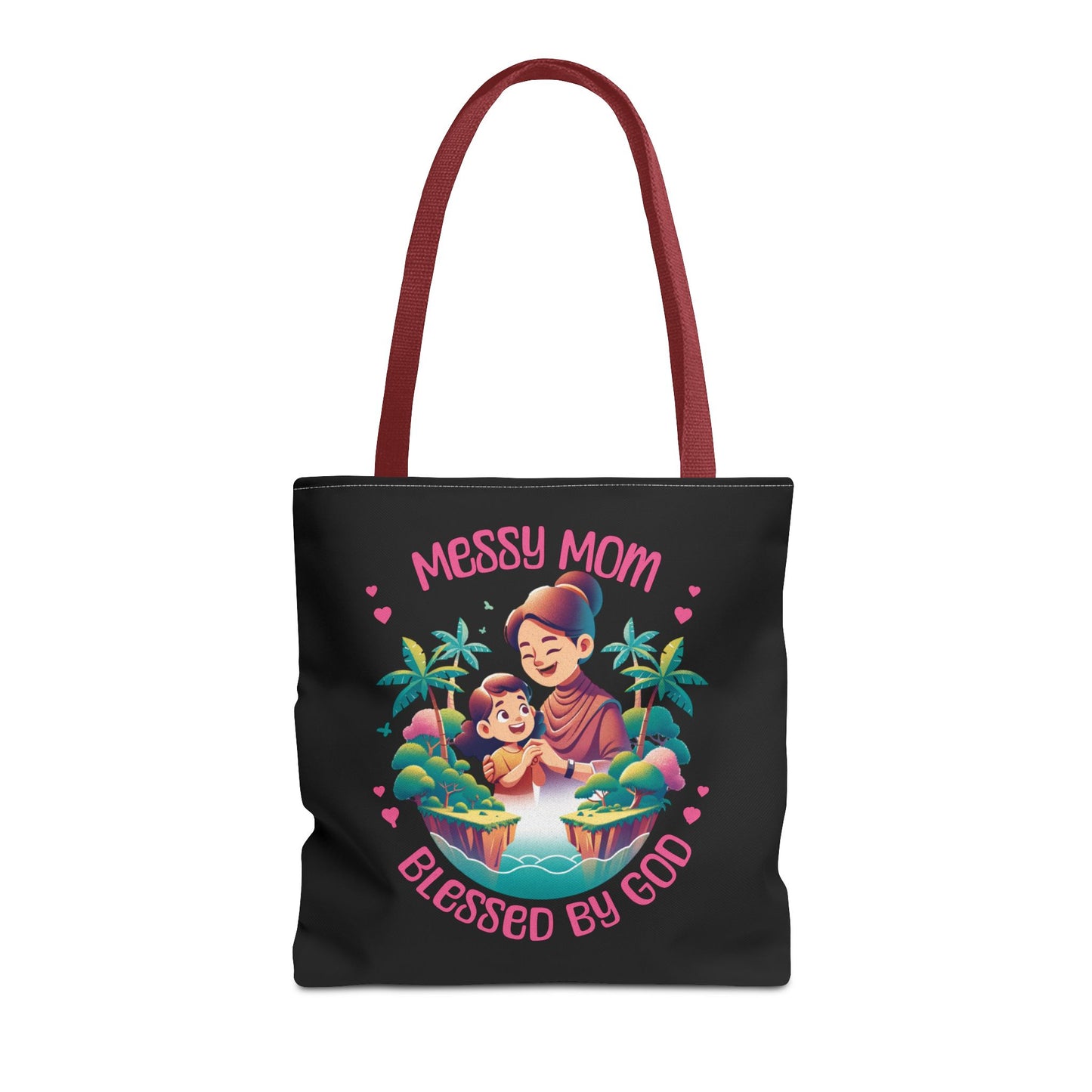 Messy Mom Blessed by God Tote Bag - Perfect Gift for Mother's Day and Everyday Use-Black