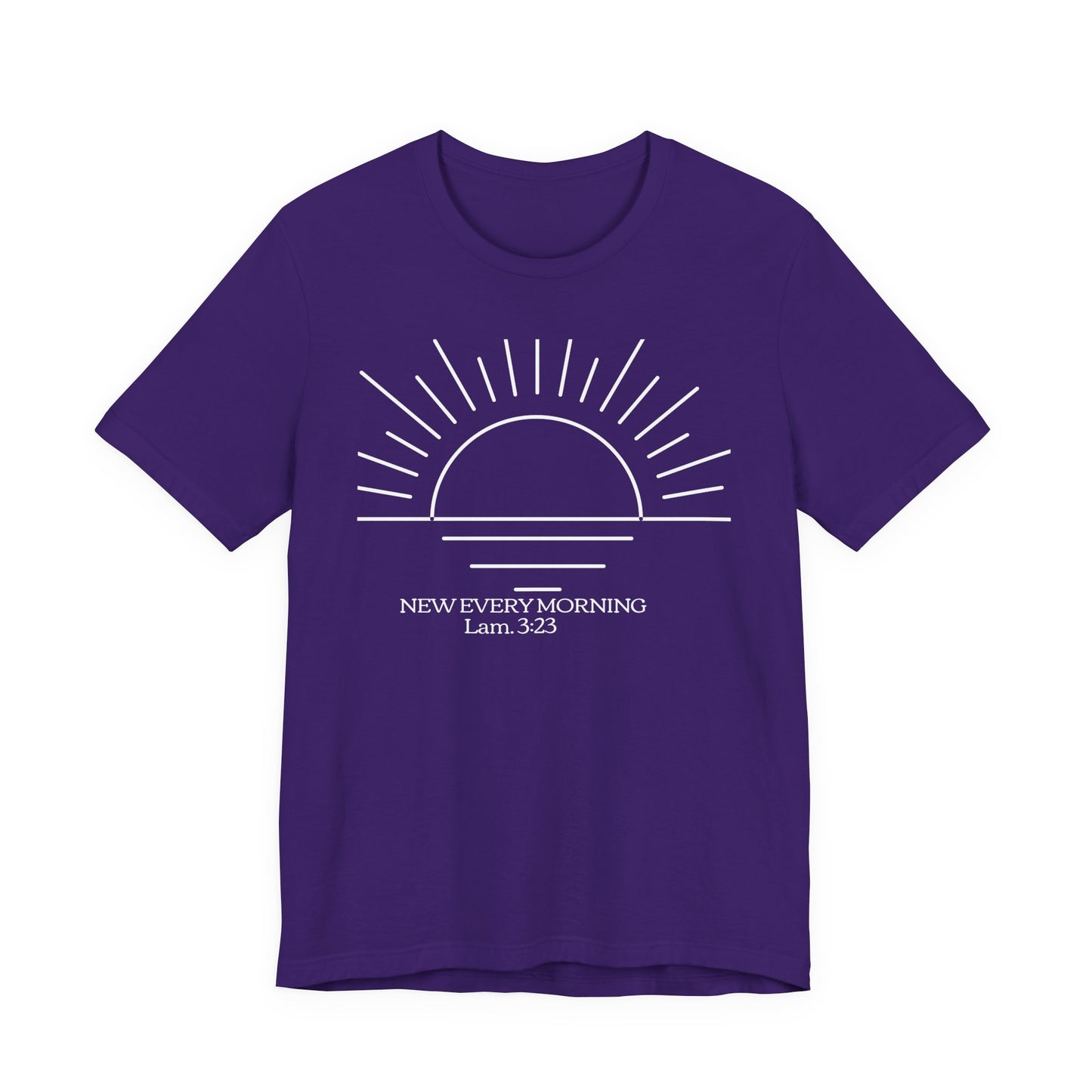 New Every Morning sunrise graphic Tee | Lamentations 3:23 Christian Tee