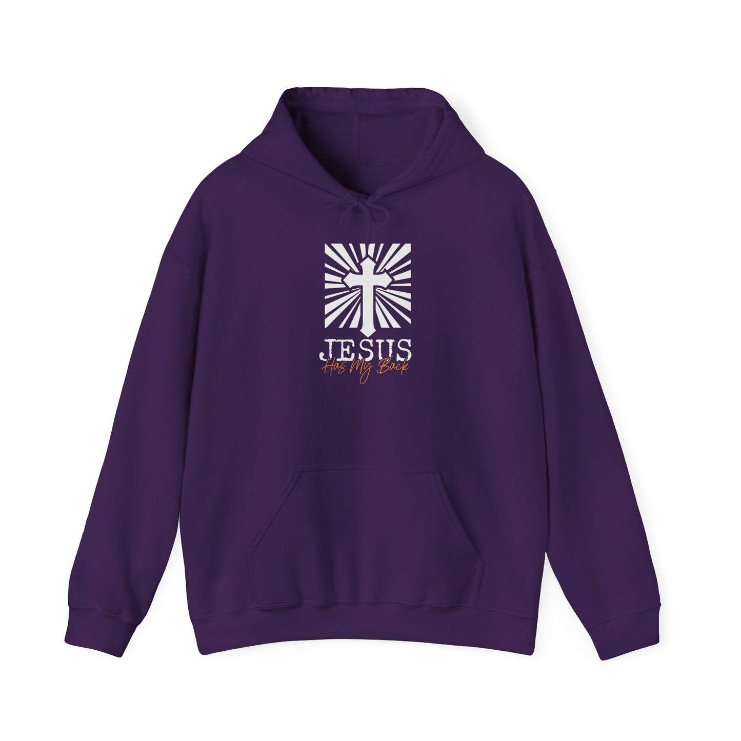 Christian Unisex Hoodie - Jesus Has My Back Design - Black
