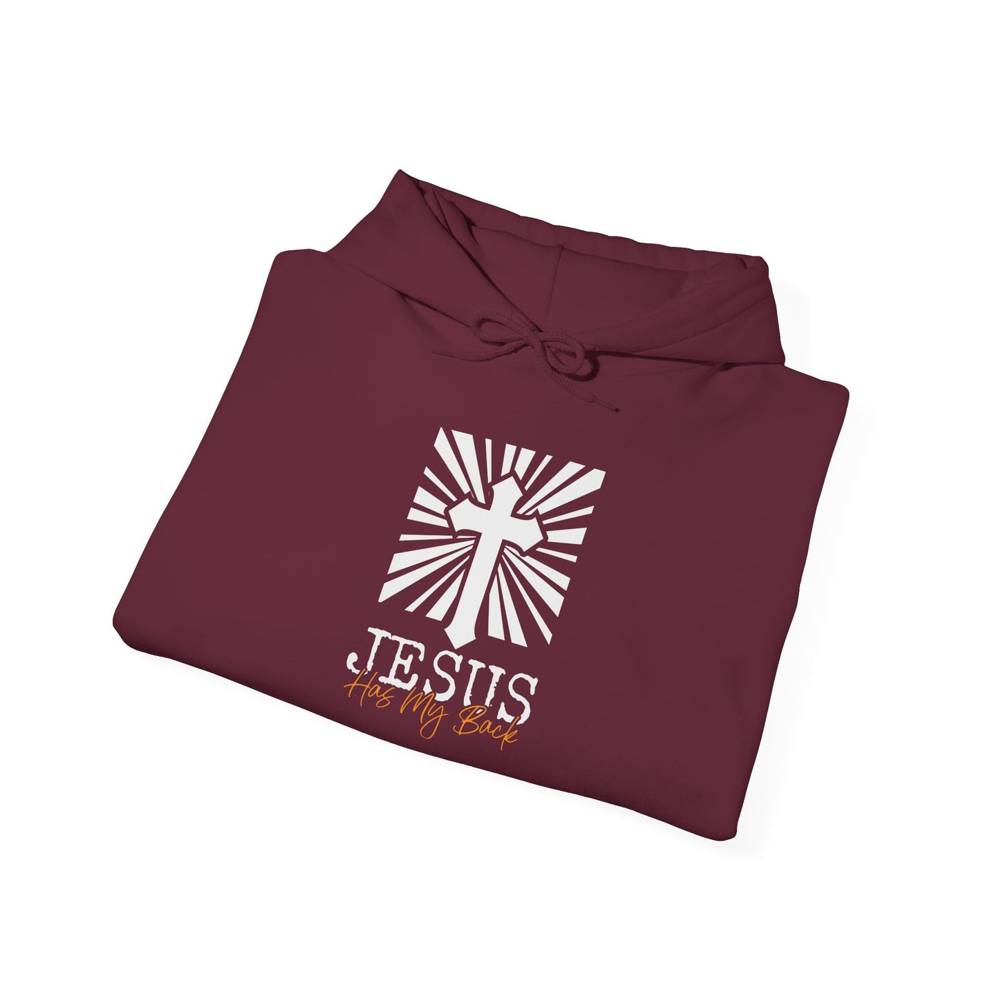 Christian Unisex Hoodie - Jesus Has My Back Design - Black