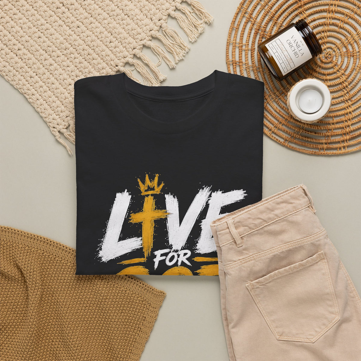 Live for God T-Shirt | Faith Graphic Tee, Christian Scripture Design