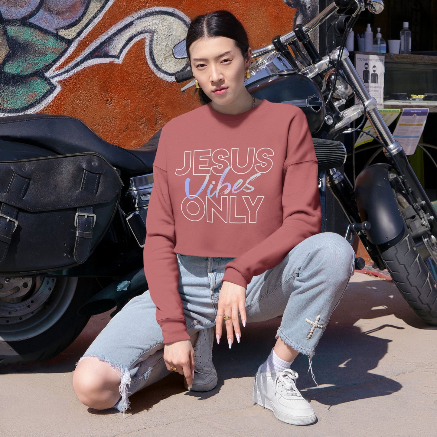 Jesus Vibes Only Cropped Sweatshirt